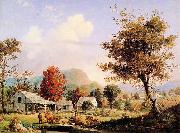 George Henry Durrie Cider Pressing oil on canvas